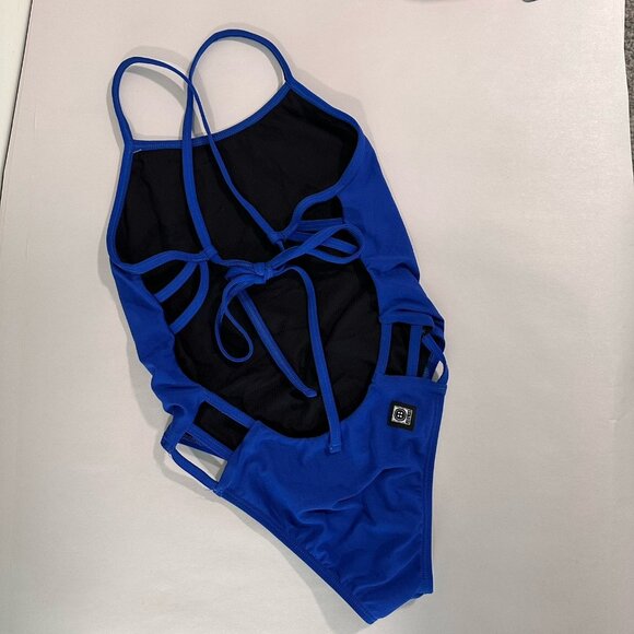 JOLYN Other - JOLYN 28 SOREN 2 Cobalt Blue Solid Tie Back Swimsuit One Piece LN